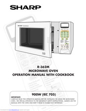 SHARP R-362M Operation Manual With Cookbook