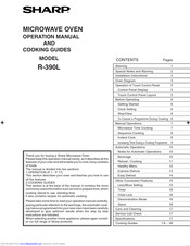 SHARP R-390L Operation Manual And Cooking Manual