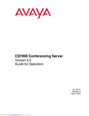 Avaya CS7000 Operation Manual