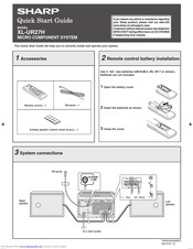 SHARP XL-UR27H Quick Start Manual