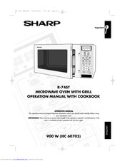 SHARP R-74ST Operation Manual With Cookbook