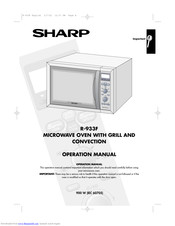 SHARP R-933F Operation Manual