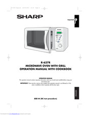 SHARP R-637R Operation Manual With Cookbook