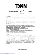 TYAN THUNDER N3600S Manual