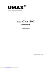 UMAX Technologies ASTRACAM 1800 User Manual