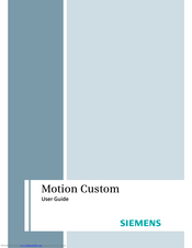SIEMENS Motion Custom User Manual