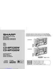 SHARP CD-MPX200W Operation Manual