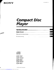 SONY CDP-461 Operating Instructions Manual