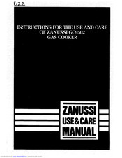 Zanussi GC9502 Instructions For The Use And Care