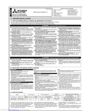 Mitsubishi Electric MSY-GC25VA Installation Manual