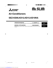 Mitsubishi Electric Mr. SLim SEZ-KD15NA Operation Manual