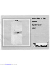 Vaillant COMBI-HEATER VCW Lnstructions For Use
