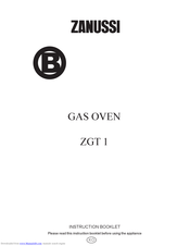 Zanussi ZGT 1 Instruction Booklet