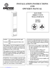 Empire DV-55IP Installation Instructions And Owner's Manual