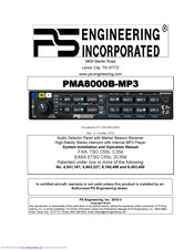 PS Engineering PMA8000B--MP3 Installation And Operation Manual