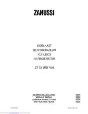 Zanussi RB 70 I Instruction Book