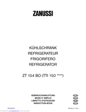 Zanussi ZT 154 BO Instruction Book