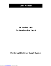 Voltronic Power 1K Online UPS For Dual-mains Input User Manual