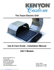 Kenyon International 240 V Series Use & Care Manual - Installation Manual