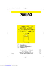 Zanussi ZTB 200 Instruction Booklet