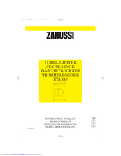 Zanussi ZTA 110 Instruction Booklet