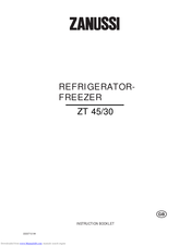 Zanussi ZT 30 Instruction Booklet