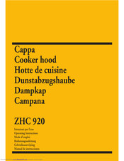 Zanussi ZHC 920 Operating Instructions Manual