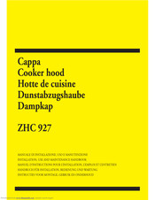 Zanussi ZHC 927 Installation, Use And Maintenance Handbook