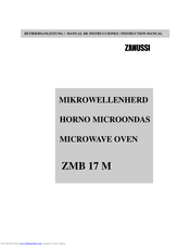 Zanussi ZMB 17 M Instruction Manual