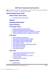La Crosse 2800 Series Frequently Asked Questions Manual