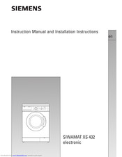 Siemens SIWAMAT XS 432 Instruction Manual And Installation Instructions