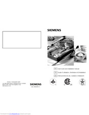 Siemens Hob Use & Care And Installation Manual