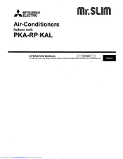 Mitsubishi Electric Mr.SLIM PKA-RP KAL Operation Manual