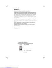 Siemens HG 322200P Instruction Manual