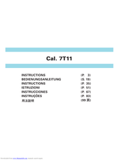 SEIKO 7T11 Instructions Manual