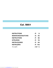 SEIKO S651 Instructions Manual
