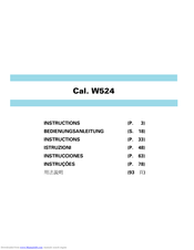 SEIKO W524 Instructions Manual