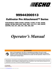 Echo Cultivator Pro Attachment 99944200513 Operator's Manual