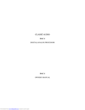 Classe Audio DAC-1 Owner's Manual