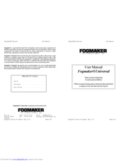Fogmaker Universal User Manual