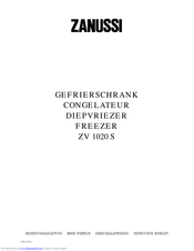 Zanussi ZV 1020 S Instruction Booklet