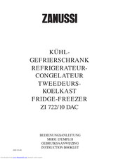 Zanussi ZI 722/10 DAC Instruction Booklet