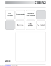 Zanussi ZOB 361 User Information