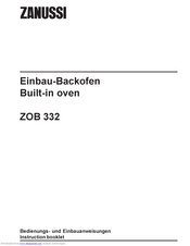 Zanussi ZOB 332 Instruction Booklet