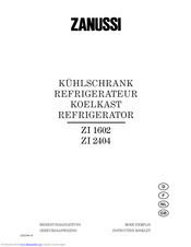 Zanussi ZI 1602 Instruction Booklet
