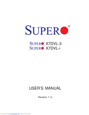 Supero X7DVL-3 User Manual