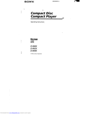Sony Discman D-842K Operating Instructions Manual