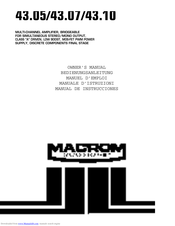 Macrom 43.05 Owner's Manual