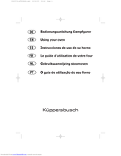 Kuppersbusch Steam oven Use Instructions