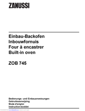 Zanussi ZOB 745 Instruction Booklet